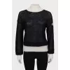 Black and white chunky knit sweater