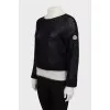 Black and white chunky knit sweater