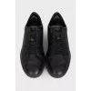Men's leather sneakers with a printed heel