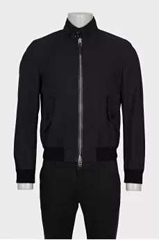 Men's black zip-up bomber jacket