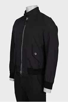Men's black zip-up bomber jacket