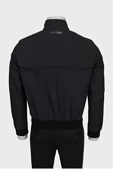 Men's black zip-up bomber jacket