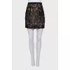Fitted mini skirt with lace
