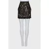 Fitted mini skirt with lace