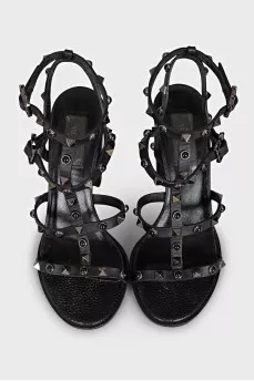 Sandals with leather straps and studs
