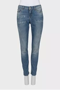 Skinny fit jeans with distressing