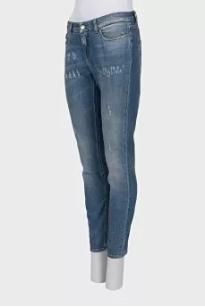 Skinny fit jeans with distressing