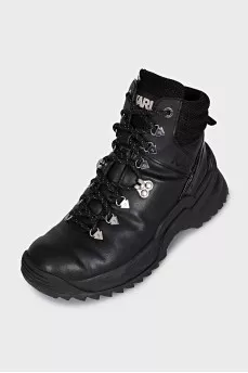 Lace-up boots with a textured sole