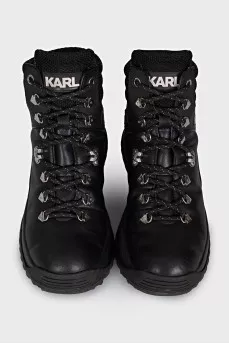 Lace-up boots with a textured sole