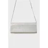 Clutch on a thin strap with rhinestones