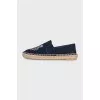 Blue espadrilles with embroidery