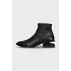 Leather boots with silver heels