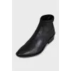 Leather boots with silver heels