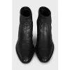 Leather boots with silver heels