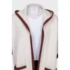 White cape with brand logo