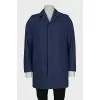 Men's blue straight-cut raincoat