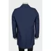 Men's blue straight-cut raincoat
