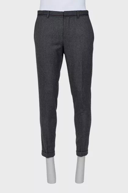 Men's wool trousers with roll-ups
