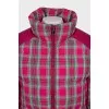 Pink checkered down jacket