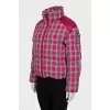 Pink checkered down jacket