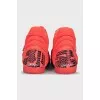 Leather and textile sneakers