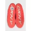 Leather and textile sneakers