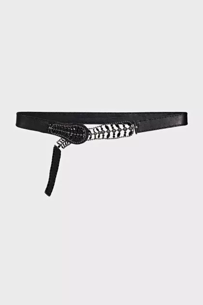 Black belt with metal elements