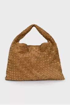 Suede shopper with braiding