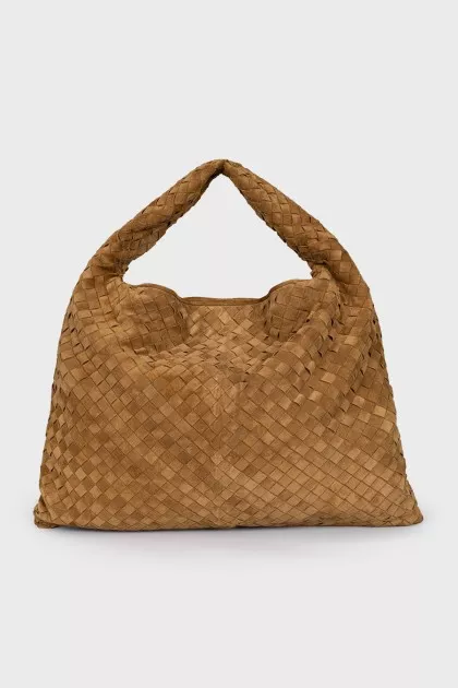 Suede shopper with braiding
