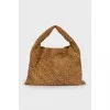 Suede shopper with braiding