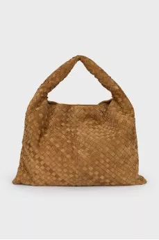 Suede shopper with braiding