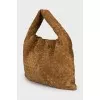 Suede shopper with braiding