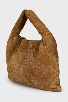 Suede shopper with braiding