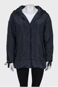 Blue jacket with laces