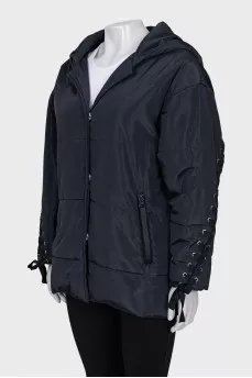 Blue jacket with laces