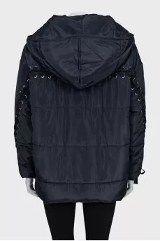 Blue jacket with laces