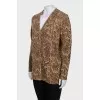 Animal print button-down cardigan
