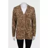 Animal print button-down cardigan