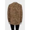 Animal print button-down cardigan