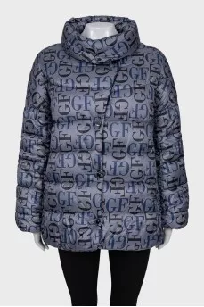 Gray down jacket with tag