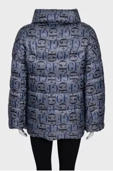 Gray down jacket with tag
