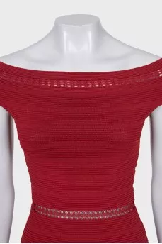 Fitted off-the-shoulder dress