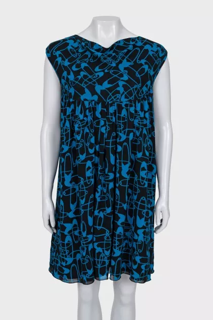 Two-tone silk and wool dress