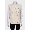 Beige double-breasted vest