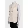 Beige double-breasted vest