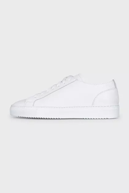 Men's white leather sneakers