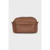 Leather crossbody bag with gold-tone hardware