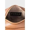Leather crossbody bag with gold-tone hardware