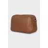 Leather crossbody bag with gold-tone hardware