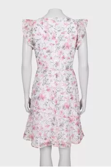 Lace dress with floral print
